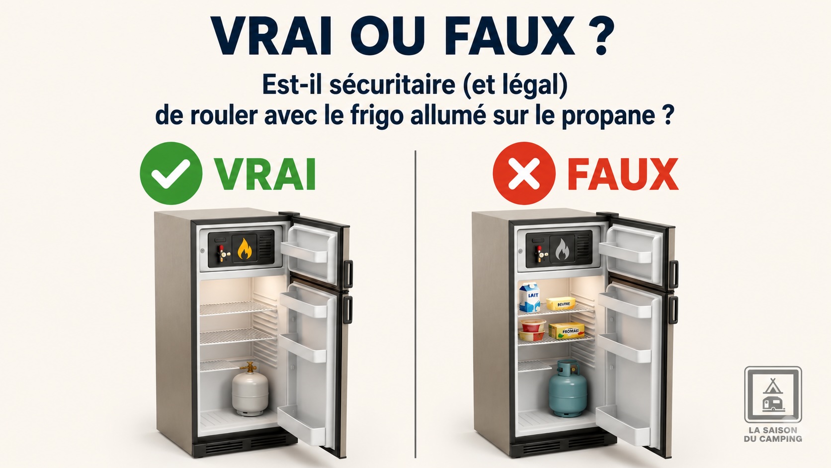 Rouler avec le frigo allumé sur le propane : est-ce sécuritaire et légal ?